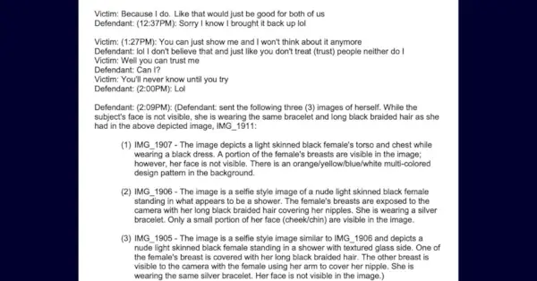 Rzekoma seria SMS-ów między nauczycielką a jej uczennicą ósmej klasy w Wisconsin opisujących nielegalny związek.