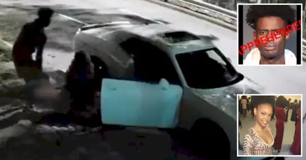 Images de surveillance montrant Charles traînant Vanessa Pierre