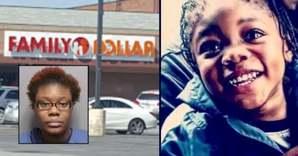 Izquierda: Foto de GoogleMaps de Family Dollar en Euclid Ave. en Cleveland, Ohio, donde Curtis Witcher, a la derecha, fue encontrado inconsciente en junio de 2023. Recuadro: Foto de reserva de Timmeka Eggleton Oficina de los fiscales del condado de Cuyahoga. Derecha: Curtis Witcher. Captura de pantalla de YouTube WKYC.