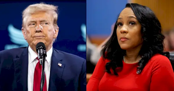 Donald Trump, links; Fani Willis, rechts