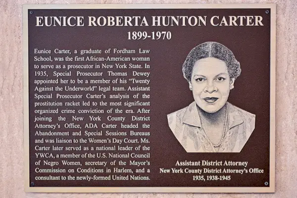 Eunice Hunton Carter Plakette Nyda