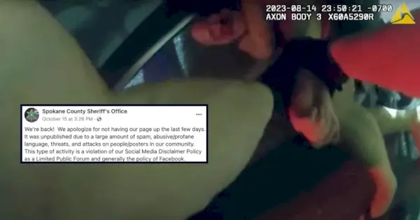 ケビン・ヒントンがスポケーン郡保安官に殴られたとされる