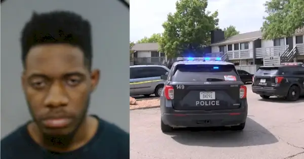 Aleksandrs Dž. Lūiss 2023. gada 26. augusta rītā viņas dzīvoklī līdz nāvei nožņaudza savu grūtnieci draudzeni Zaiilu K. Bronsoni, paziņoja policija. (Krūze: Sedgwick County Jail; ekrānuzņēmums: Wichita NBC filiāle KSN)