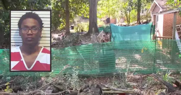 Antecedents: Escena del crim on es va trobar el cos de Brandon Smith, de 17 anys. Captura de pantalla de YouTube WXIA. Inserció: A