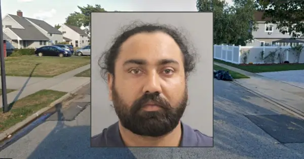 삽입: Karamjit Singh(나소 카운티 경찰서). 배경: 뉴욕 레빗타운의 Red Maple Dr. North(구글 지도).