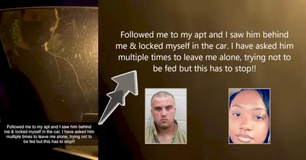 Justin Cole Carroll, indsat til venstre, blev fundet skyldig i mordet på Donasia Alexus Holloway i 2021, indsat til højre. (Billeder fra Fourteenth Circuit Solicitor