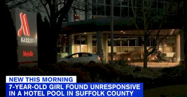 Melville Marriott på Long Island hvor 7 år gamle Katlyn Pineda druknet i bassenget.