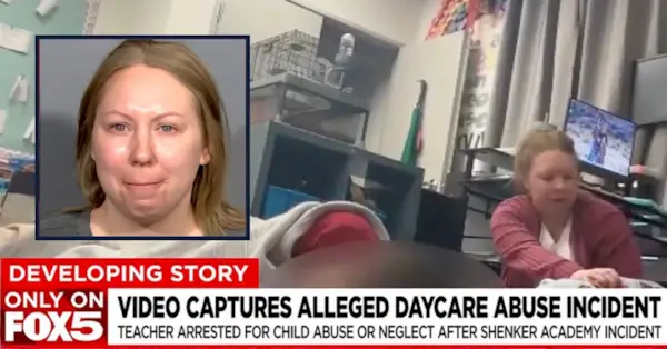 Eryka Westover presumibilmente sbatte il corpo a un bambino di 3 anni (screenshot KVVU/YouTube) e foto segnaletica (LVMPD)