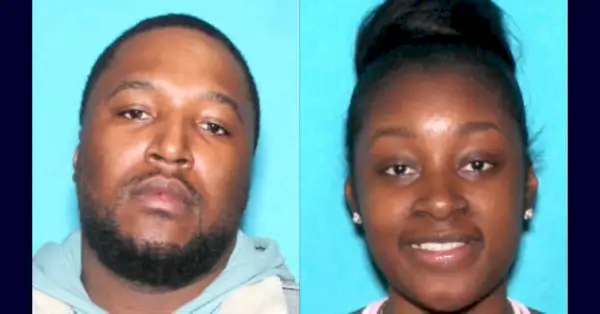 ג'מר מילר, בתמונה משמאל, חטף את חברתו לשעבר פטריס ליוטה ווילסון, על פי השוטרים. מאוחר יותר נמצא וילסון ירוי למוות. (תמונות: משטרת דטרויט)