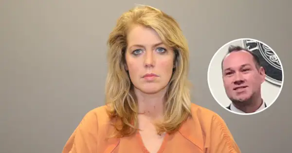 Foto segnaletica di Kami Ludwig (Grapevine Police) e William Shane Nolen (screenshot KDFW)