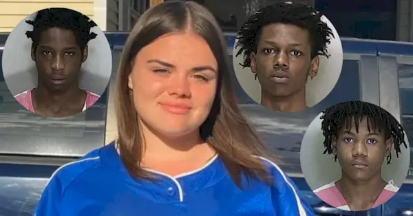 Tre tonåringar åtalades för morden på tre andra. Från vänster till höger: åtalade Robert Robinson, offret Layla Silvernail, åtalade Tahj Brewton och åtalade Christopher Atkins. (Bilder på de åtalade via Marion County Jail; bild på Silvernail: Southeastern Fastpitch/GoFundMe)