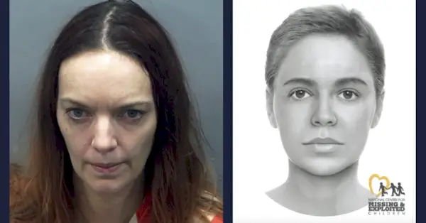 Amber Langley (L) a složená skica Cadence Langley (R)