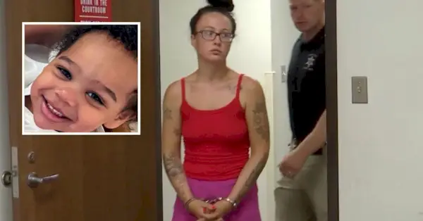 법정에 출두하는 브리트니 네이피어(WOWK 스크린샷)와 Za