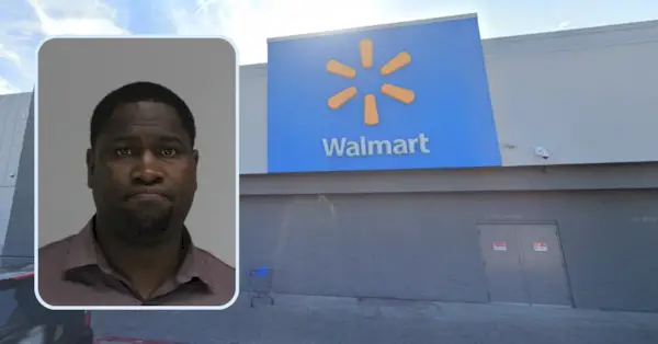 Kīviss Holands šajā Walmart uzņēma sieviešu fotogrāfijas un iesita virsniekam, kurš mēģināja viņu aizturēt, stāsta policisti. (Krūze: Dalasas apgabals; veikala attēls: Google)