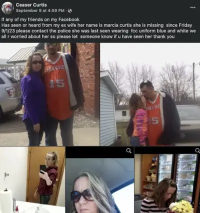 Ceaser Curtis Facebook įrašas