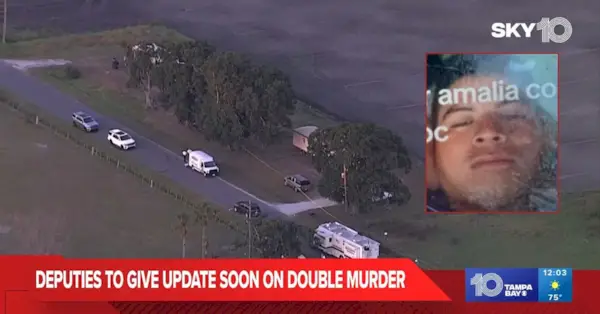 Angel Cuz-Choc wordt aangeklaagd voor de dood van zijn vriendin en haar 5-jarige dochter in Florida. (Schermopname van de plaats delict uit 10 Tampa Bay/YouTube; verdachte