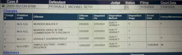 obvinění z vraždy setha perraulta