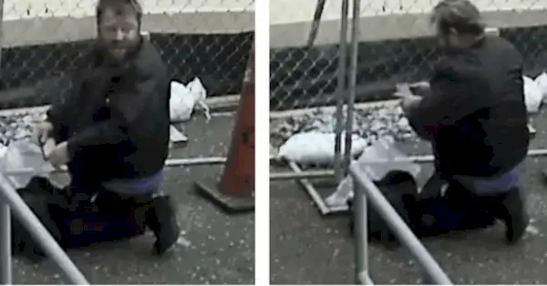 Po jo suėmimo sausio 6 d., prokurorai teigia, kad šiame stebėjimo filme išdidus berniukas Steve'as Saxionesas turi du mobiliuosius telefonus, kuriais, jų manymu, bendravo su ekstremistų grupuotės nariais. Nuotraukos su Teisingumo departamento sutikimu.