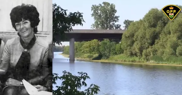 Jewell Parchman Langford blev fundet død i Nation River den 3. maj 1975, men myndighederne kunne ikke sætte navn på resterne før årtier senere. (Billeder: Ontario Provincial Police)