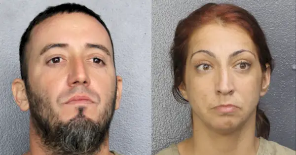 Michaelas Diazas ir Taiana Carla Tersano bandė įvilioti 9 metų mergaitę į savo furgoną, pranešė policija. (Puodelio kadrai: Browardo apygardos šerifas