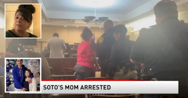 Gloria Cordova sendo presa durante Ramon Preciado