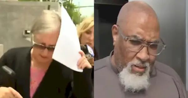 По словам прокуроров, Дениз Лодж помогала своему мужу, бывшему менеджеру морга Гарварда Седрику Лоджу, торговать трупами. (Скриншот Дениз Лодж: WMUR; скриншот Седрика Лоджа: WBTS)