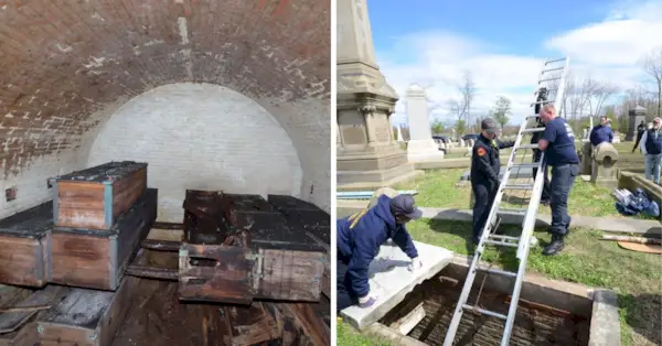 A Warlocks gang member was convicted of first-degree murder in the slaying of a gang prospect whose body was found in a crypt. (필라델피아 지방 검사의 사진