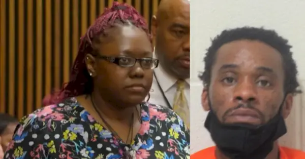 Latoya Clark, tanten til offeret Audreona Barnes, leverer en konsekvenserklæring under straffutmålingen av morderen Bennie Washington 12. juni 2023. (Skjermbilde: WKYC; bilde: Cuyahoga County Jail)