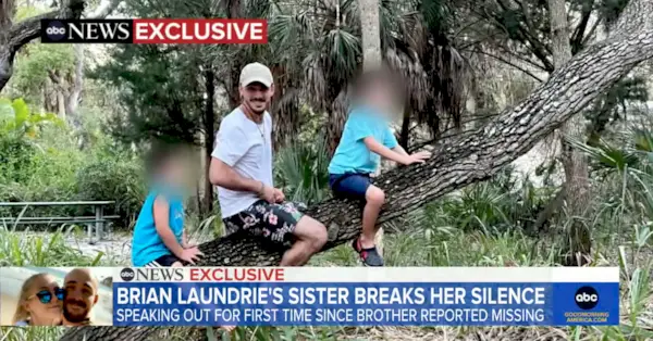 Кэсси Лаундри рассказала ABC News, что на этом изображении Брайан Ландри разбивает палаточный лагерь в Форт-Де-Сото во Флориде 6 сентября 2021 года. Она сказала, что это был последний раз, когда она видела его. (Изображение взято из фильма «Доброе утро, Америка/ABC»).