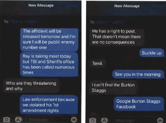 Captures d'écran des accusés